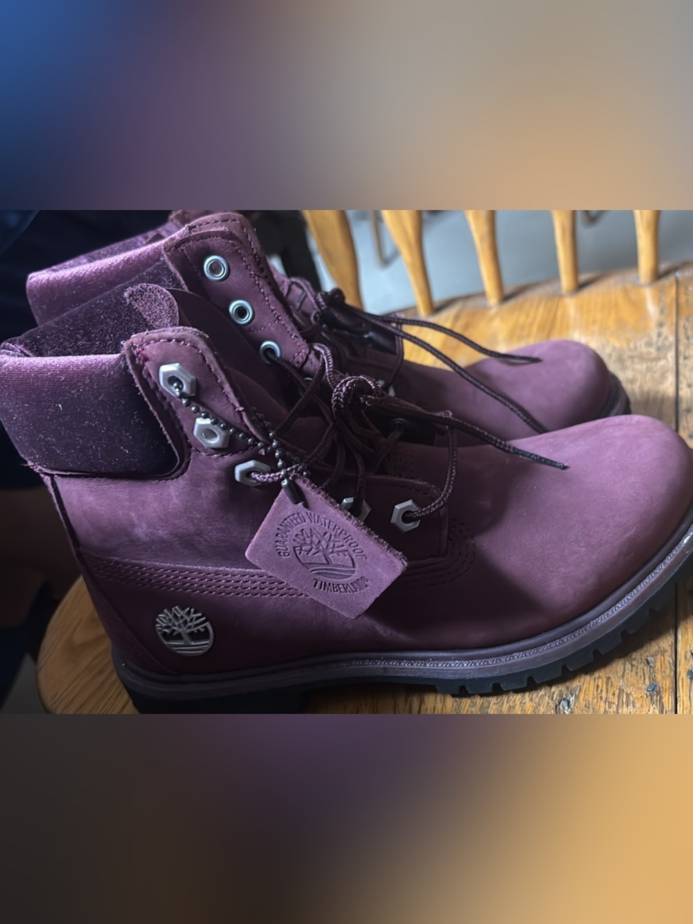 Timberland Burgundy Nubuck Work Boots